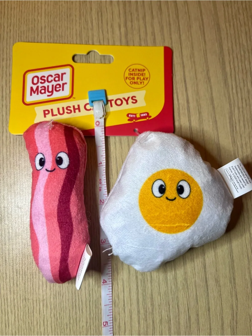 Oscar Mayer Plush Cat Toys Bacon and Egg - Catnip Inside NWT